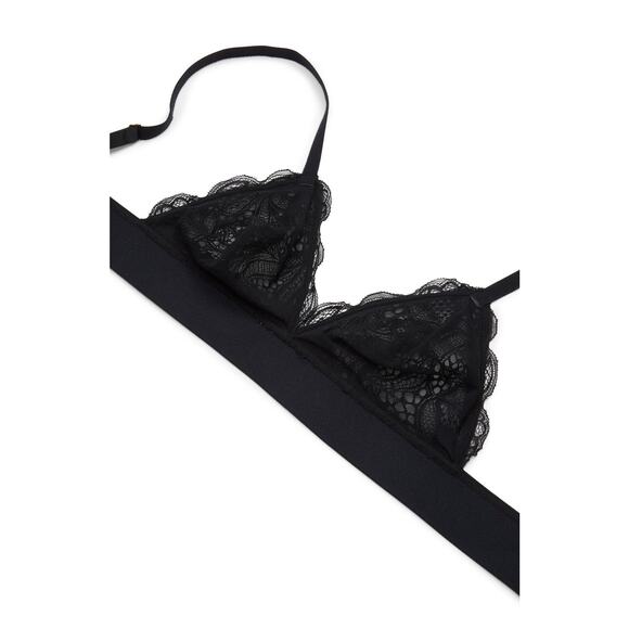 Lively Black Lace Bralette Transparent Unpadded Wireless Sexy Bra - Picture 3 of 4